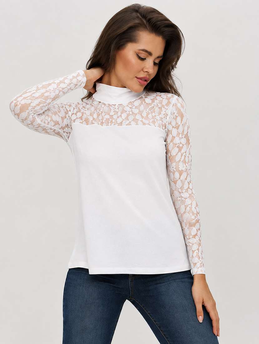 women self design long sleeves regular top - 22615708 -  Standard Image - 1
