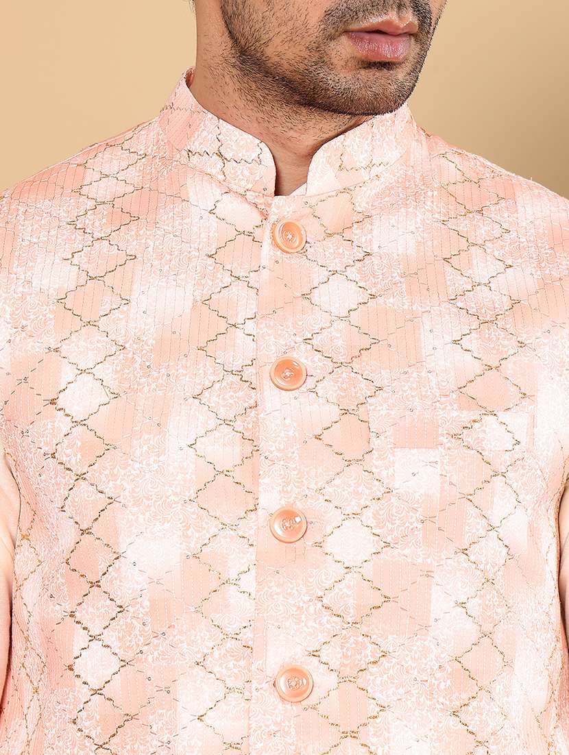 men self design mandarin neck kurta pyjama set - 22615777 -  Standard Image - 1
