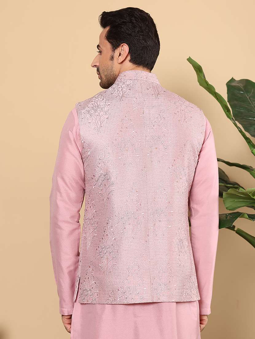men embroidered sleeveless nehru jacket - 22615838 -  Standard Image - 4