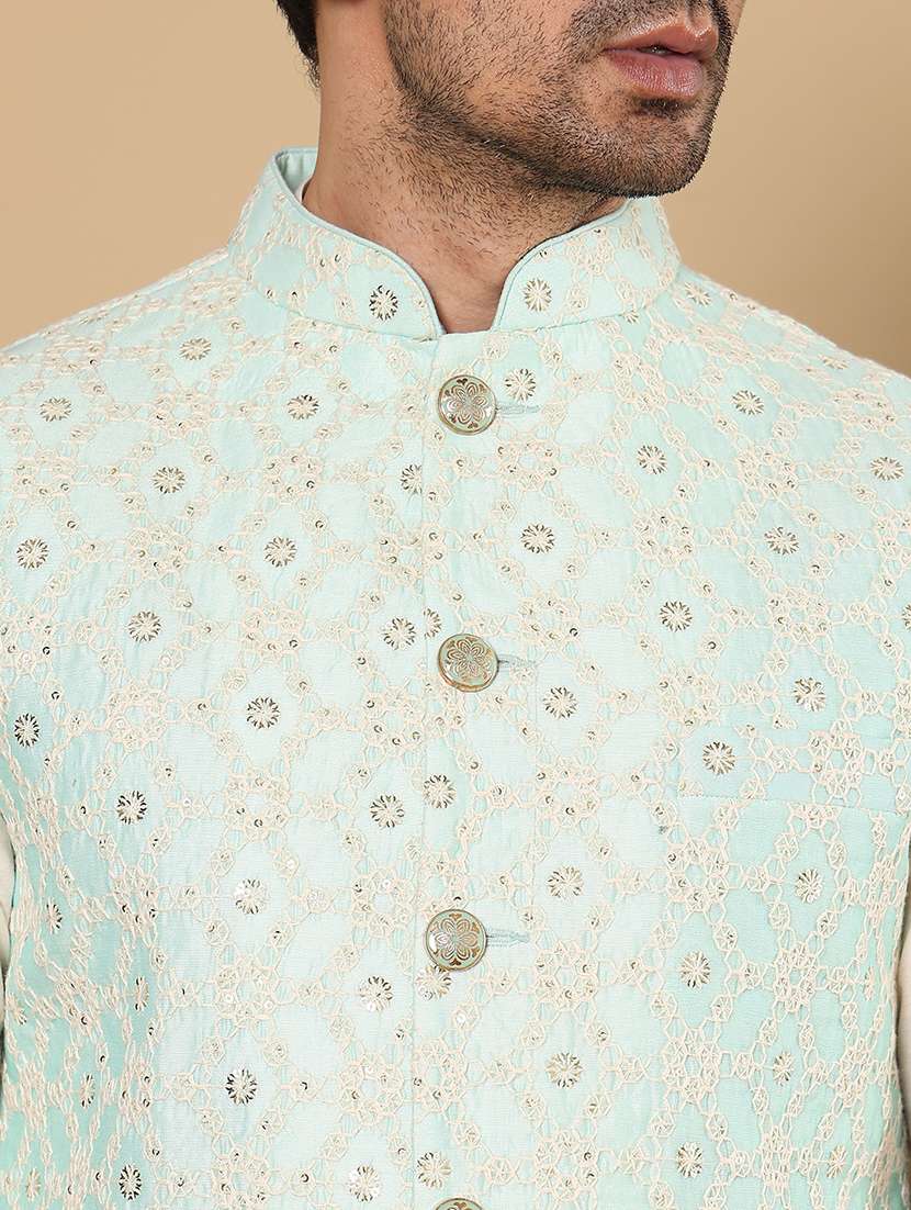Men Embroidered Sleeveless Nehru Jacket - 22615839 -  Standard Image - 1