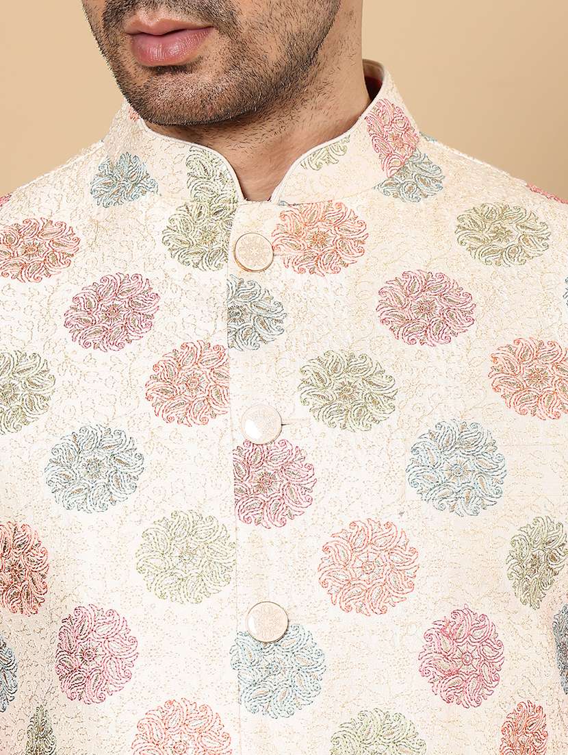 men embroidered sleeveless nehru jacket - 22615840 -  Standard Image - 1