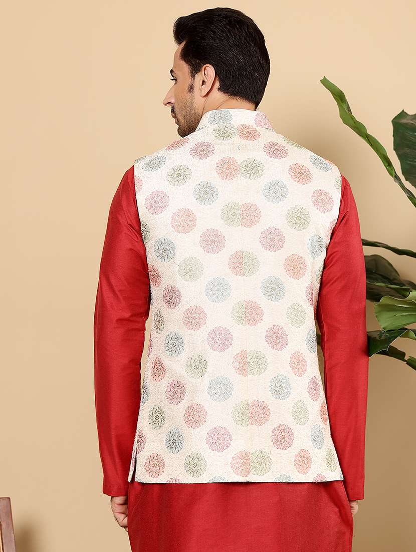 men embroidered sleeveless nehru jacket - 22615840 -  Standard Image - 4