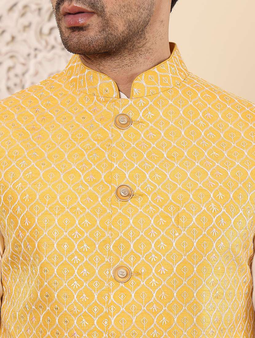men embroidered sleeveless nehru jacket - 22615843 -  Standard Image - 1