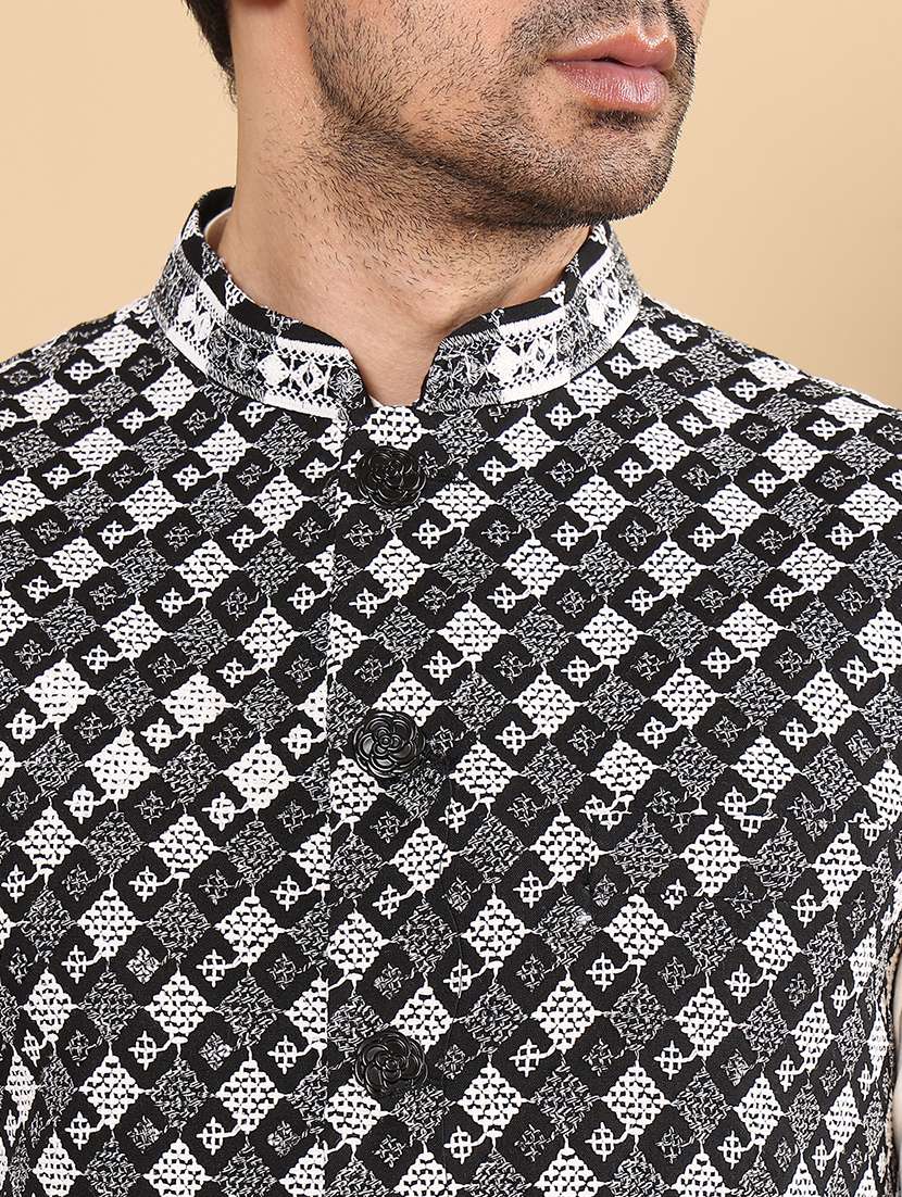 men embroidered sleeveless nehru jacket - 22615845 -  Standard Image - 1