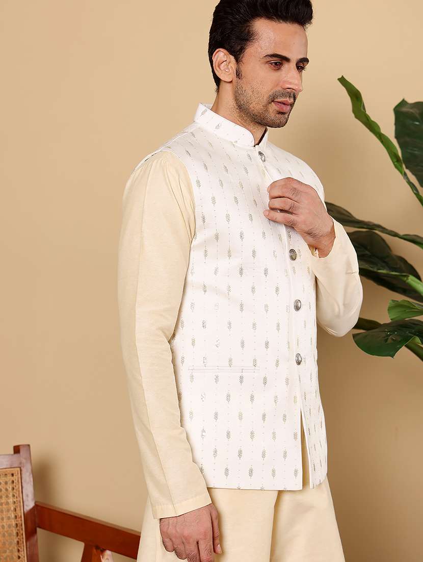 men embroidered sleeveless nehru jacket - 22615851 -  Standard Image - 4