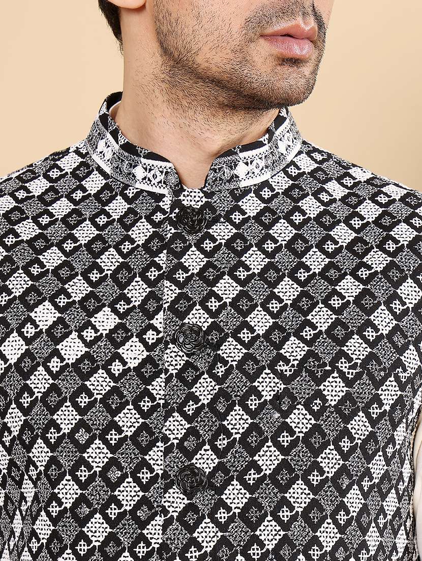 men embroidered sleeveless nehru jacket - 22615852 -  Standard Image - 1