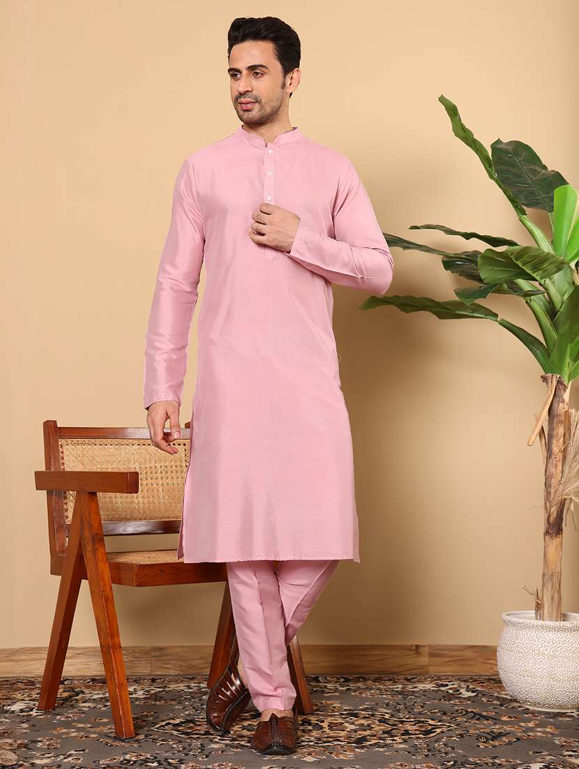 men solid mandarin neck long kurta - 22615865 -  Standard Image - 1