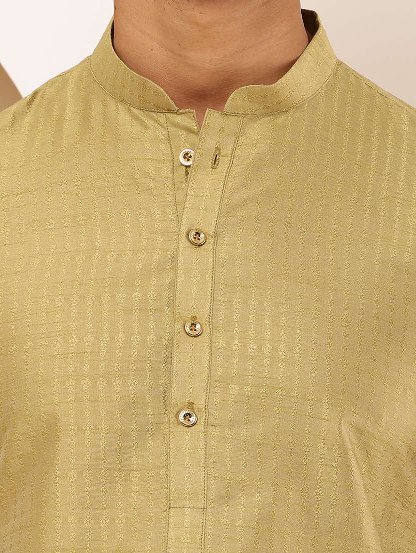 Men Self Design Mandarin Neck Long Kurta - 22615919 -  Standard Image - 1