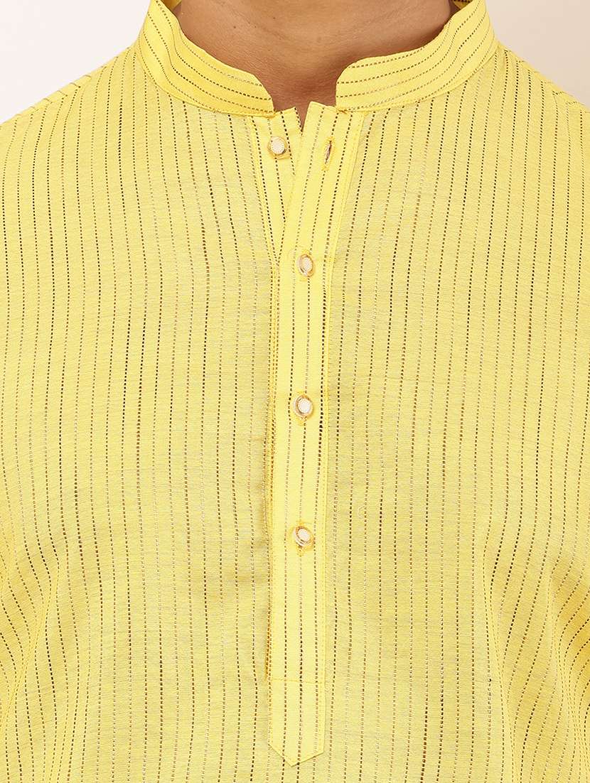 Men Self Design Mandarin Neck Long Kurta - 22615942 -  Standard Image - 1