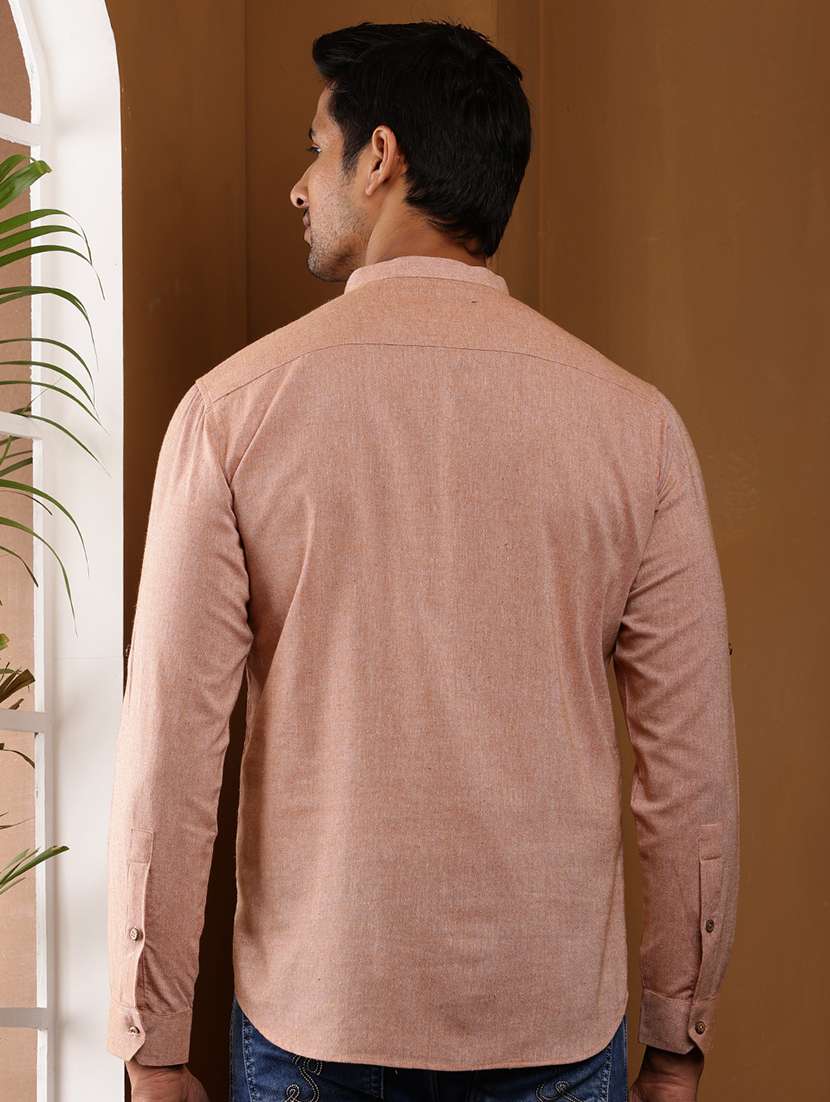 men solid mandarin neck short kurta - 22615955 -  Standard Image - 4