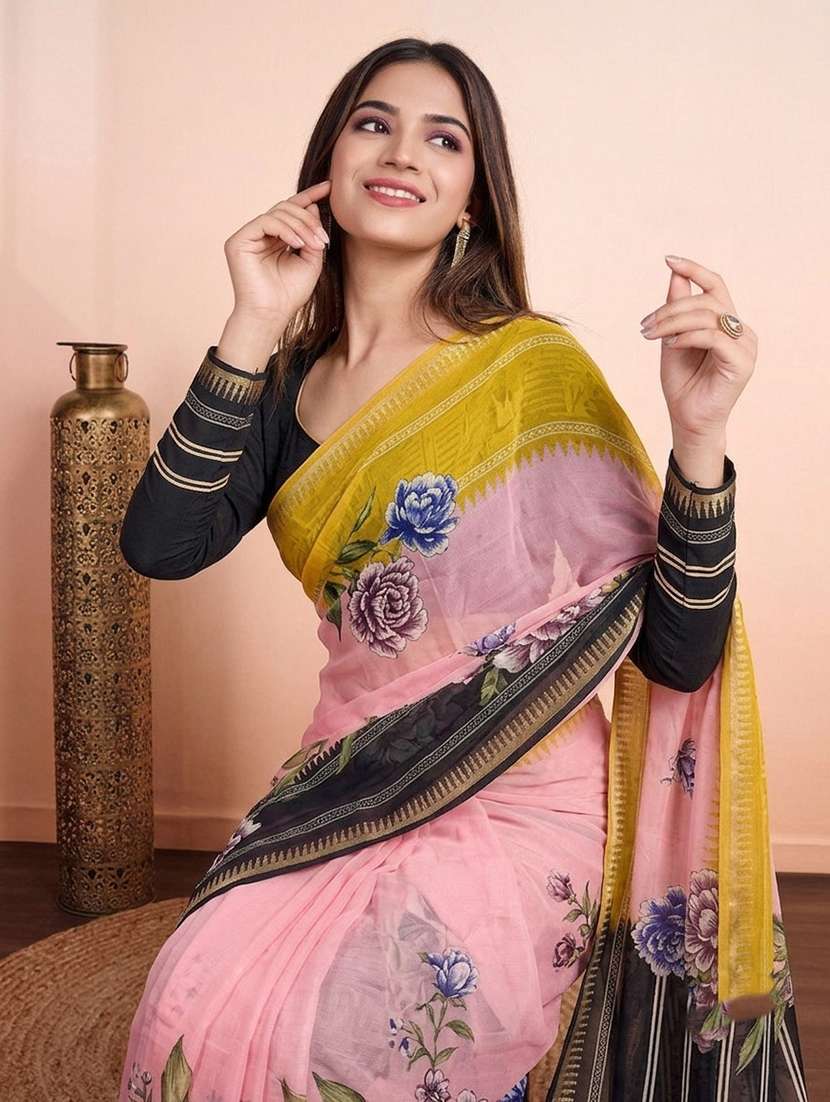 women printed casual wear saree with blouse - 22616060 -  Standard Image - 1