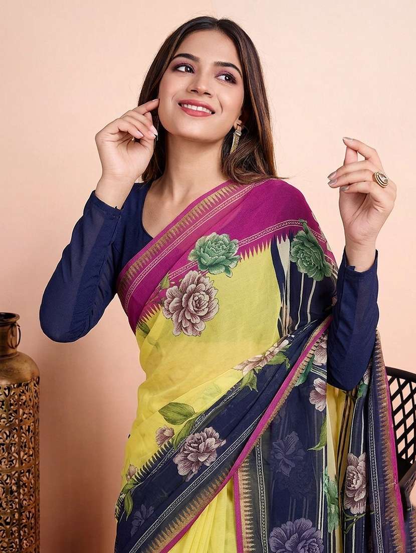 women printed casual wear saree with blouse - 22616062 -  Standard Image - 1
