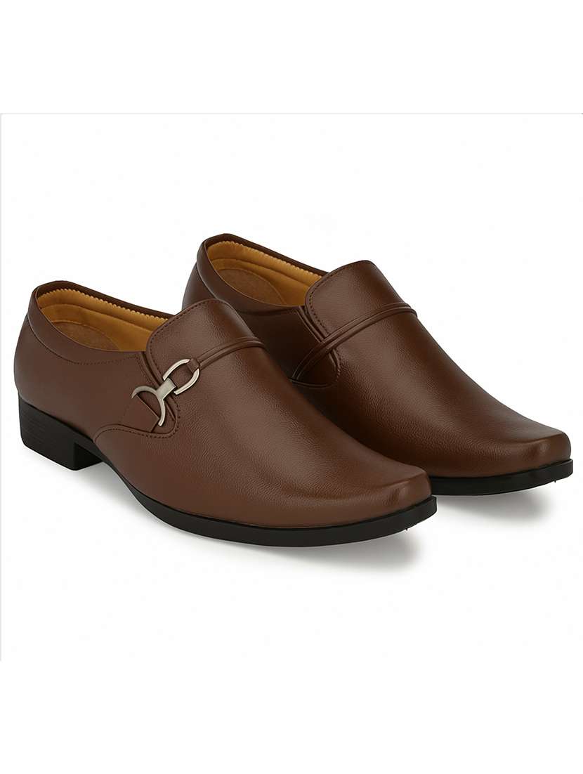 men solid slip on formal shoes - 22616119 -  Standard Image - 1