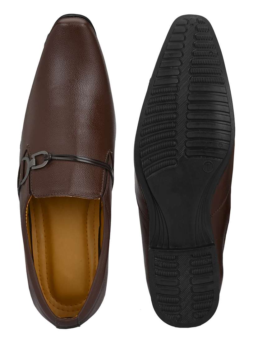 men solid slip on formal shoes - 22616119 -  Standard Image - 4