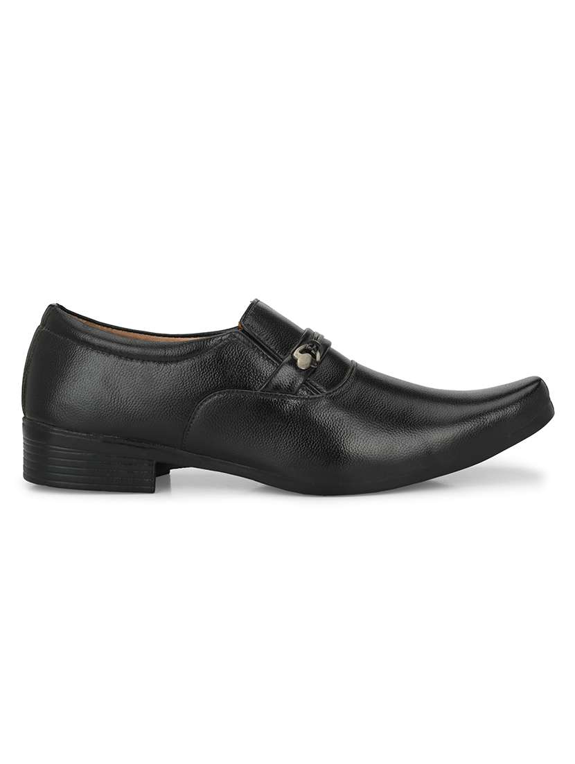men solid slip on formal shoes - 22616120 -  Standard Image - 1