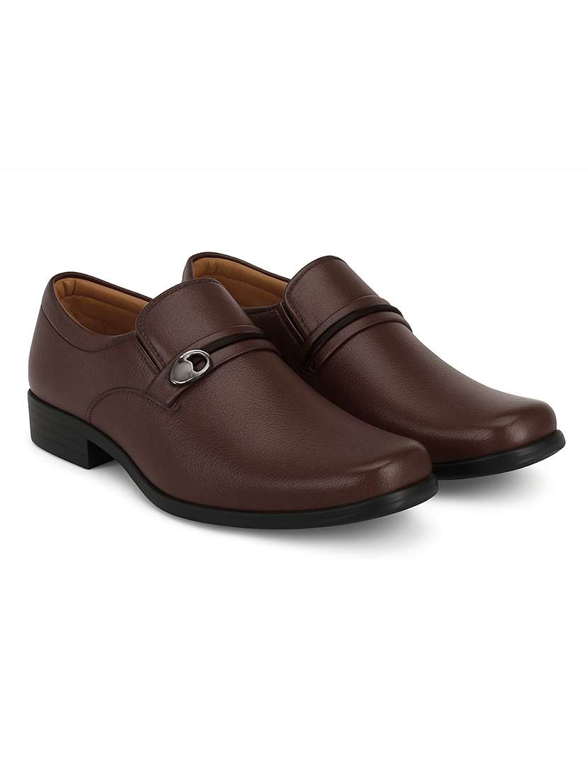 men solid slip on formal shoes - 22616121 -  Standard Image - 1
