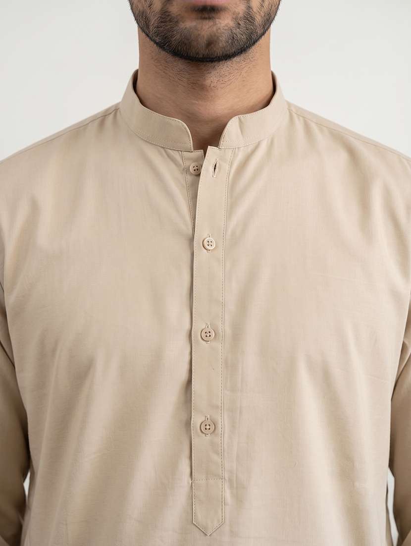 Men Solid Mandarin Neck Kurta Pyjama Set - 22616127 -  Standard Image - 1