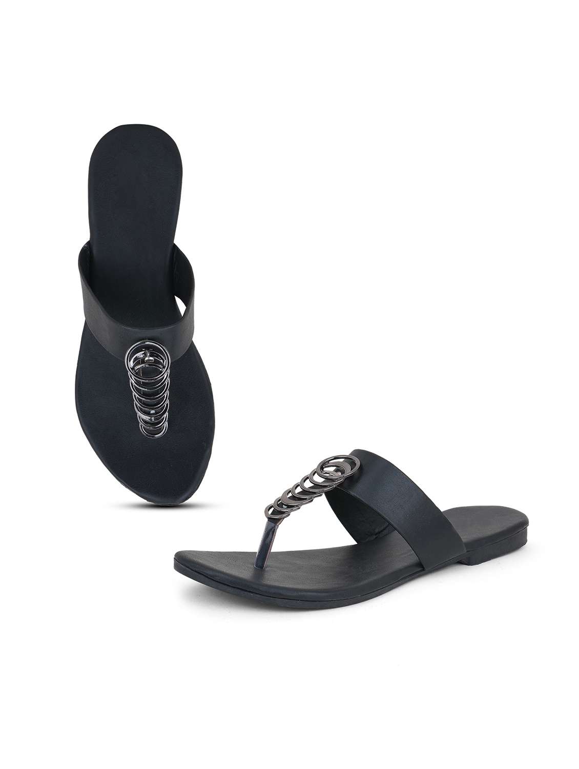 Women Embellished Toe Separator Flats - 22616190 -  Standard Image - 1