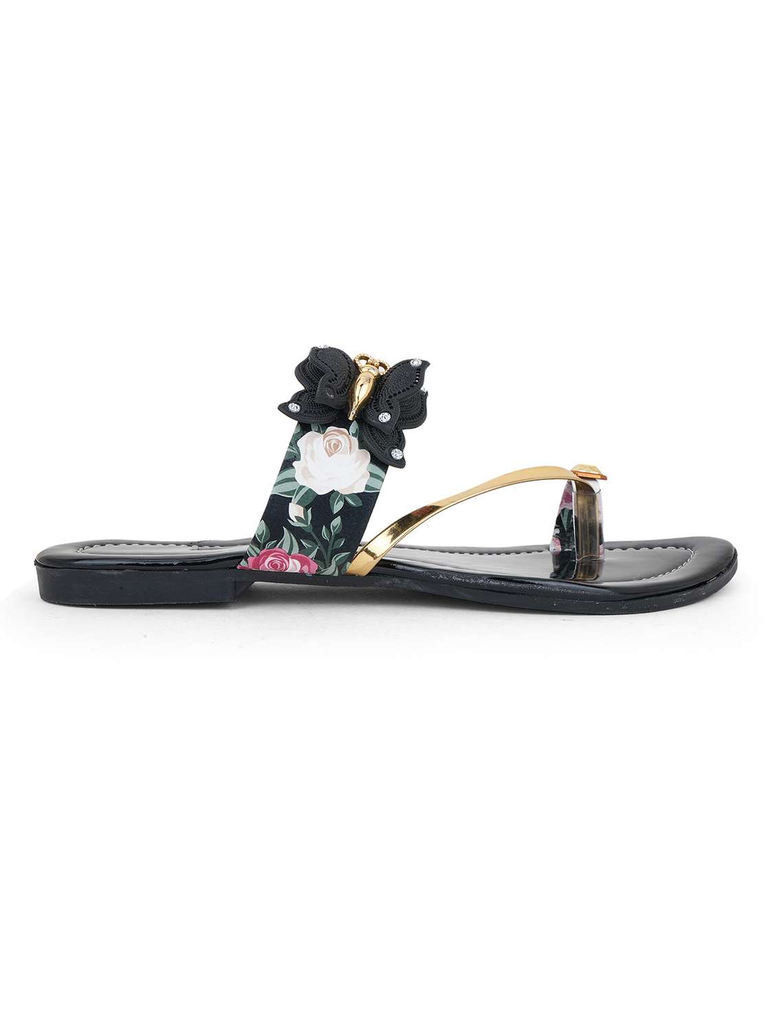 women floral printed one toe flats - 22616199 -  Standard Image - 1