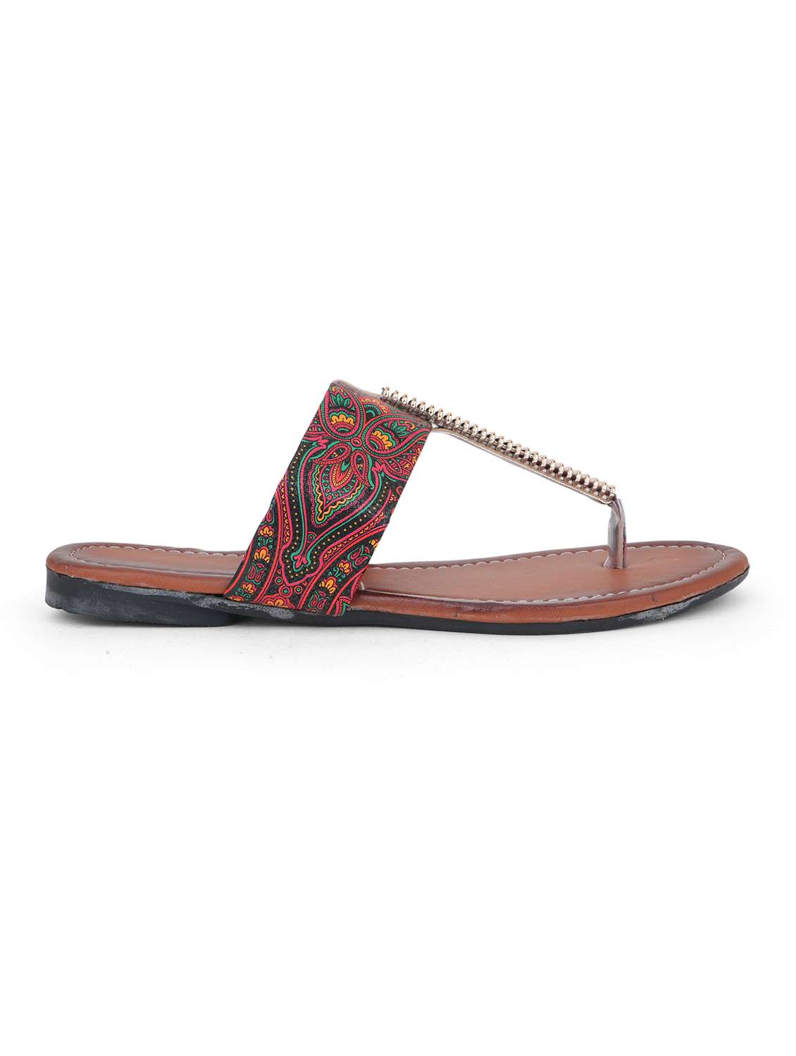 women printed toe separator flats - 22616211 -  Standard Image - 1