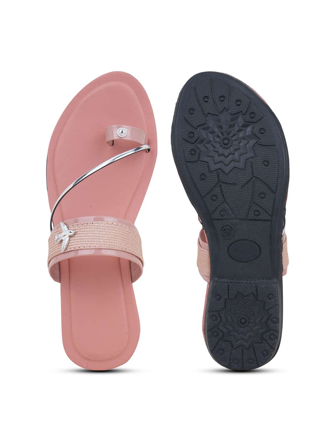 women textured one toe flats - 22616215 -  Standard Image - 4