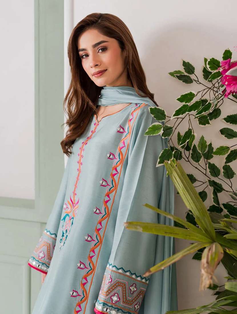 women embroidered long sleeves kurta pant set with dupatta - 22616284 -  Standard Image - 1