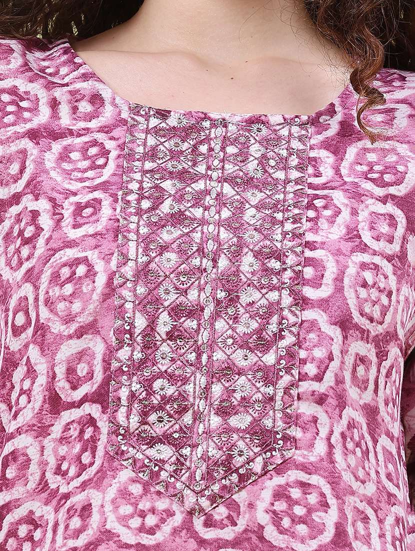 Women Printed Three Quarter Sleeves Kurta Pant Set With Dupatta - 22616594 -  Standard Image - 1