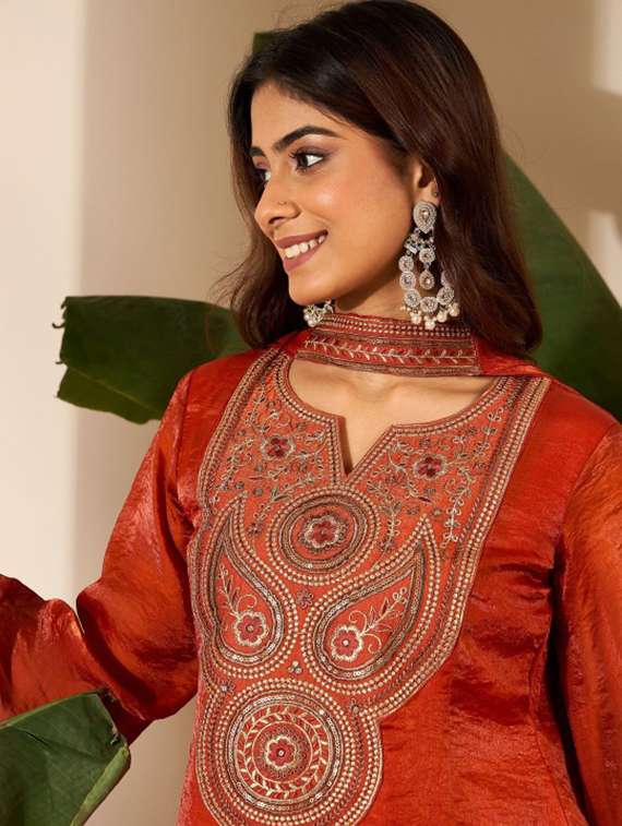 Women Embroidered Long Sleeves Kurta Sharara Set With Dupatta - 22616695 -  Standard Image - 1