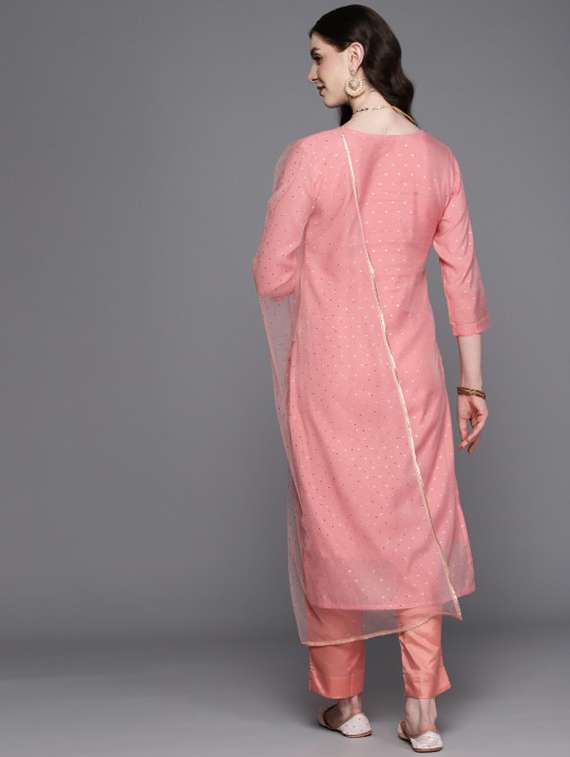 women self design three quarter sleeves kurta pant set with dupatta - 22616713 -  Standard Image - 1