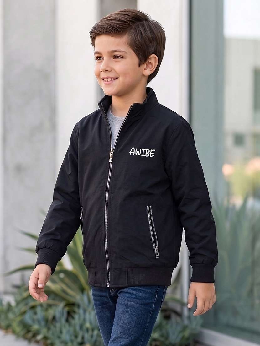 boys typographic long sleeves bomber jacket - 22616726 -  Standard Image - 1