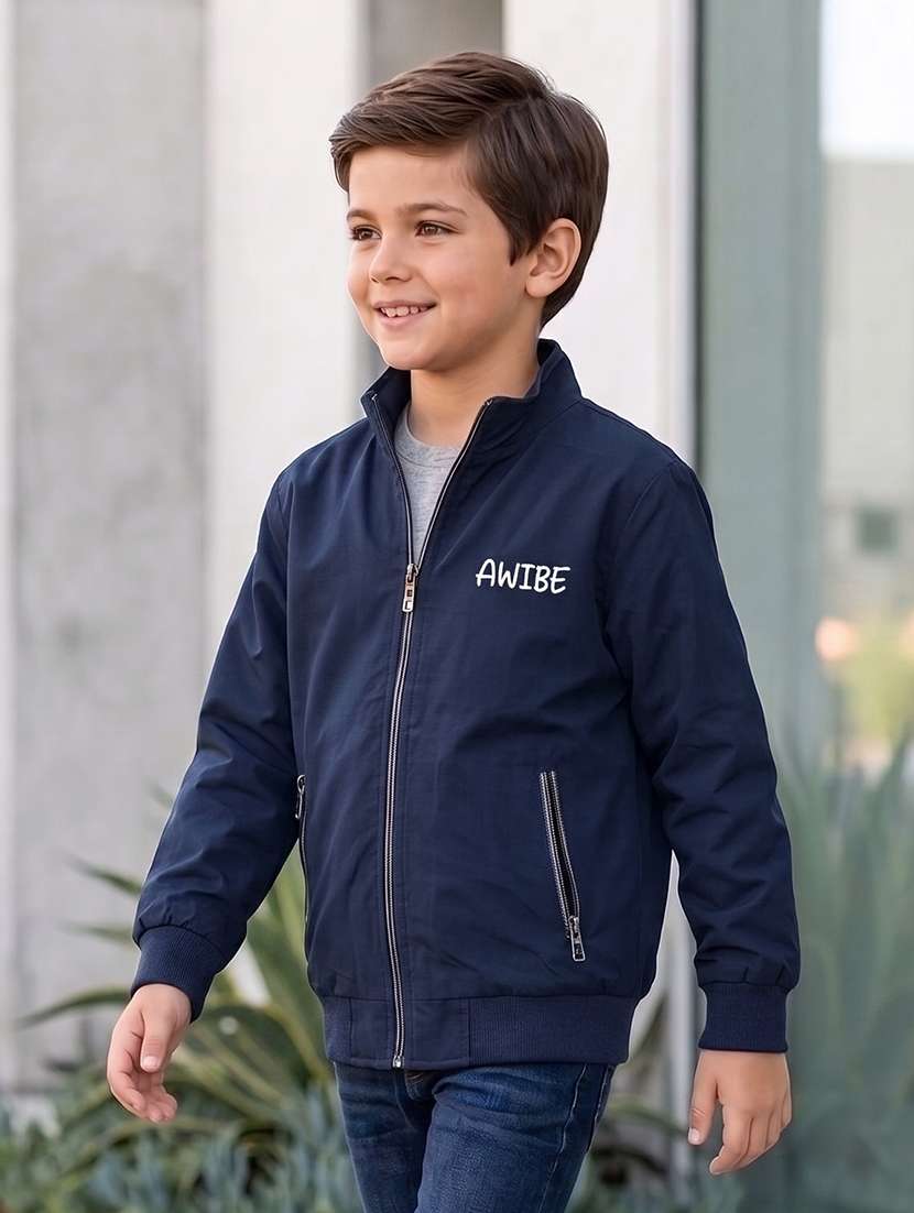 boys solid long sleeves bomber jacket - 22616728 -  Standard Image - 1