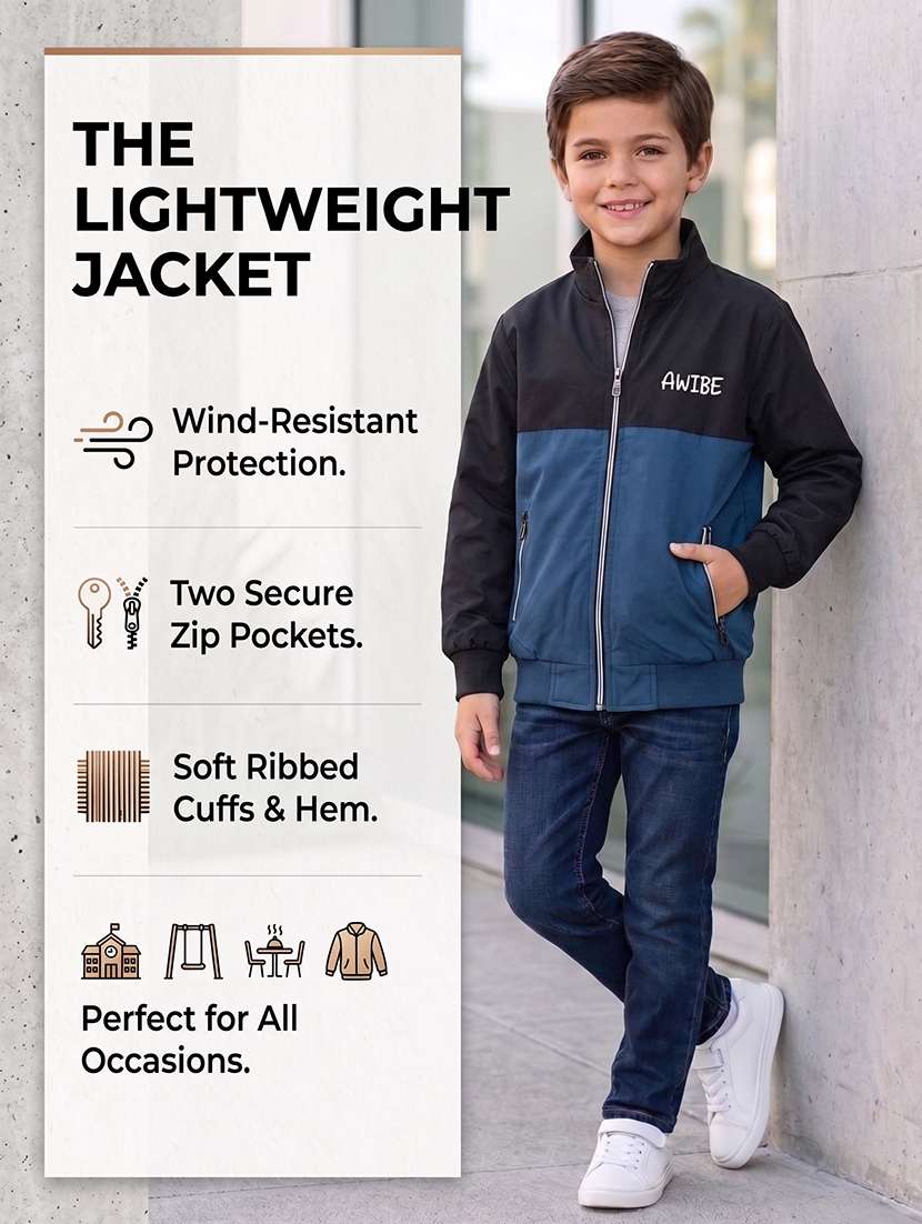 boys colourblocked long sleeves bomber jacket - 22616731 -  Standard Image - 4