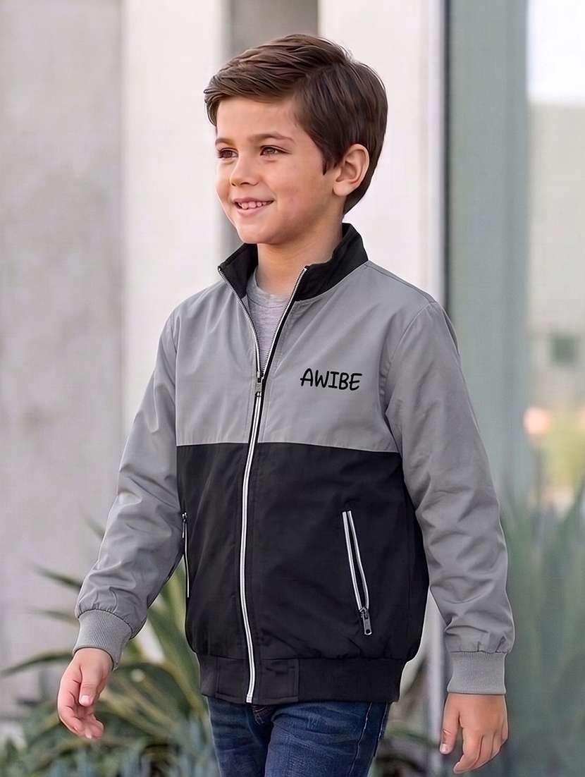 boys colourblocked long sleeves regular jacket - 22616732 -  Standard Image - 1