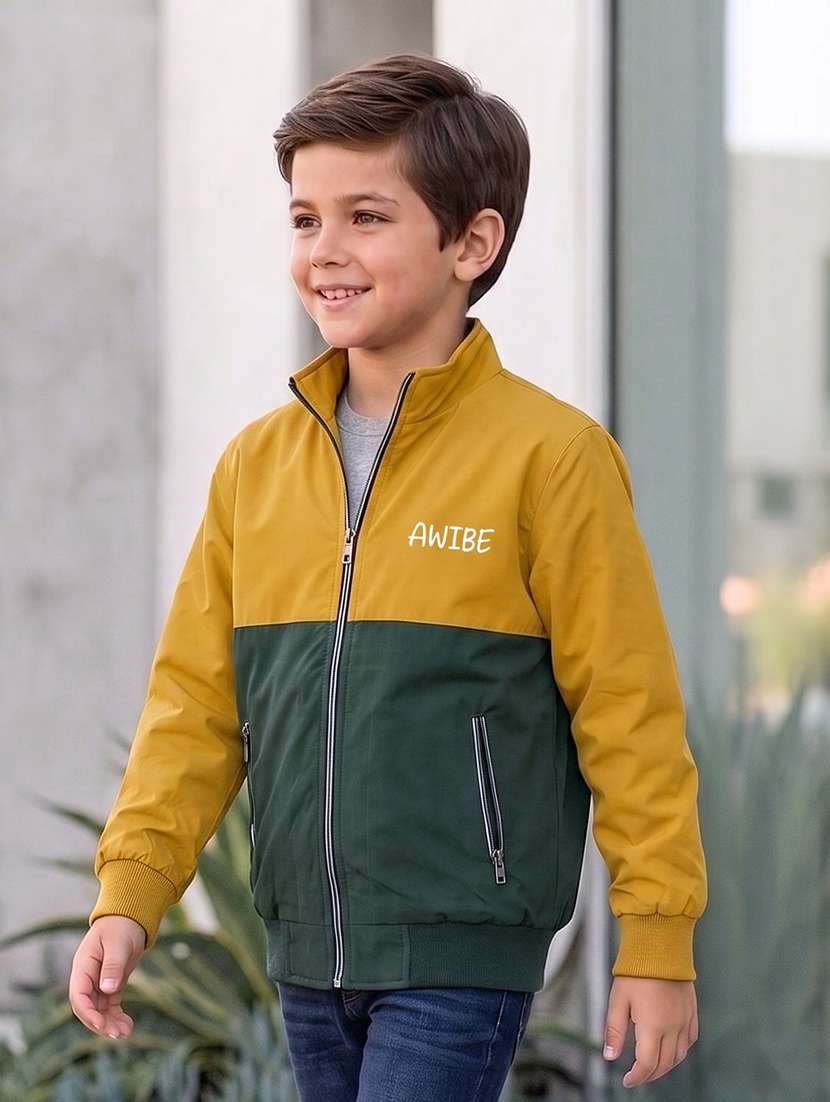 boys colourblocked long sleeves regular jacket - 22616733 -  Standard Image - 1