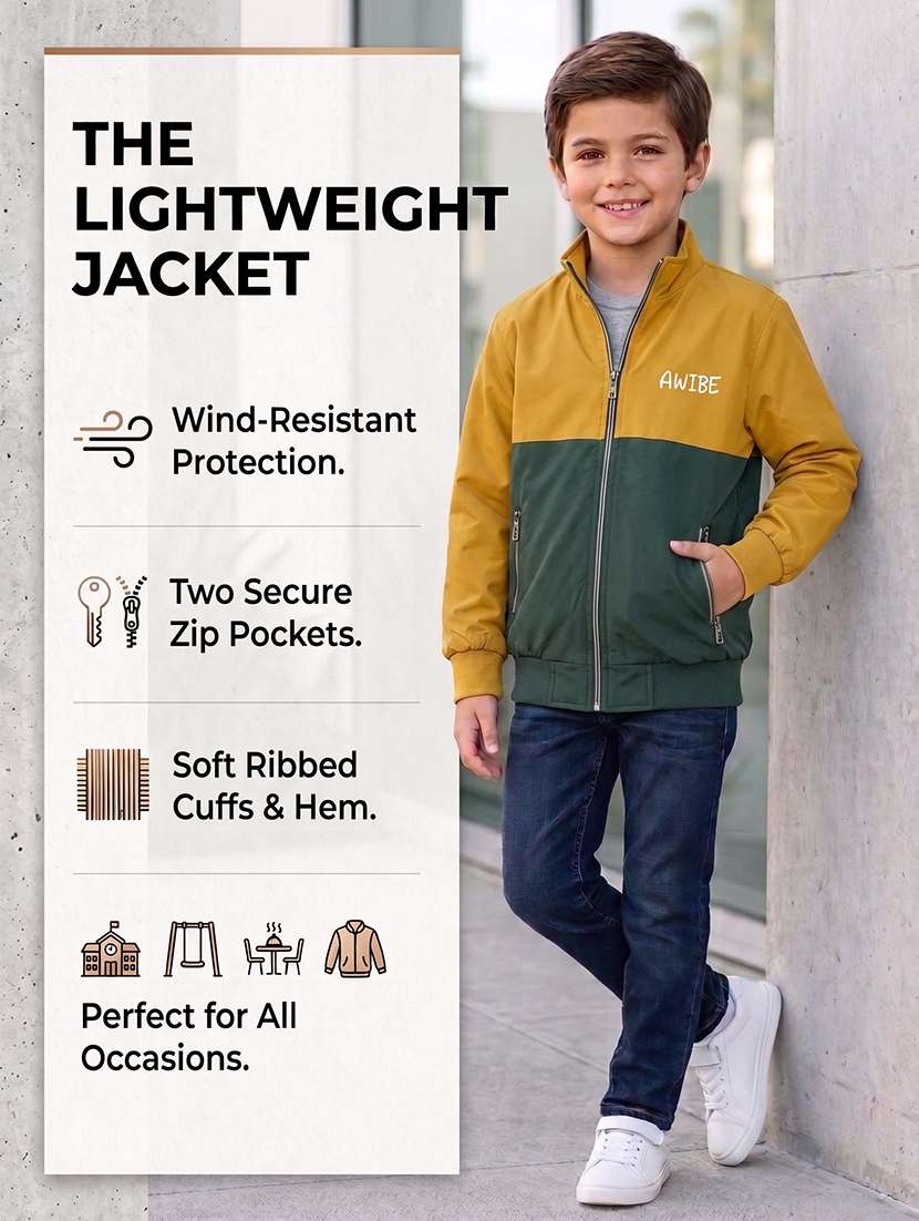 boys colourblocked long sleeves regular jacket - 22616733 -  Standard Image - 4