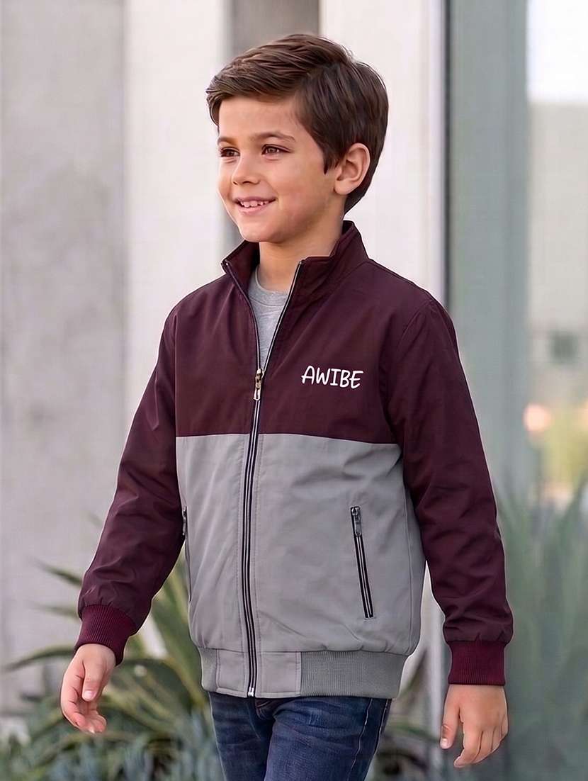 boys colourblocked long sleeves regular jacket - 22616735 -  Standard Image - 1