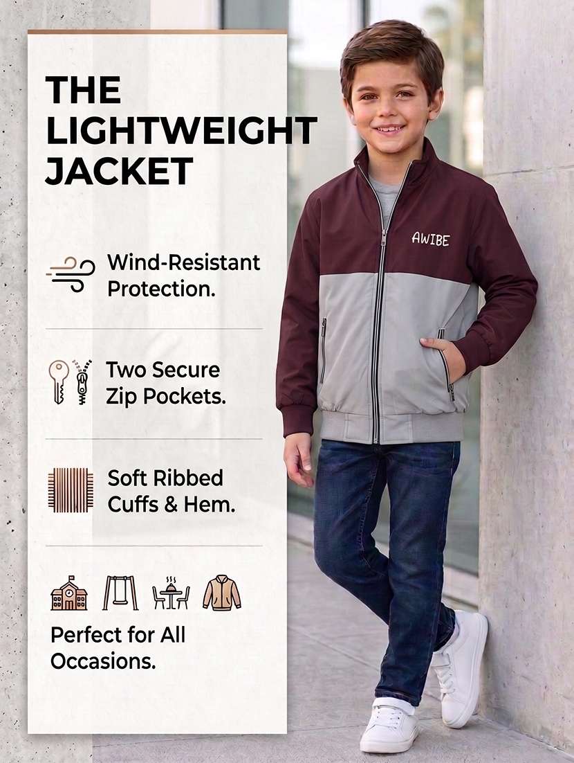 boys colourblocked long sleeves regular jacket - 22616735 -  Standard Image - 4