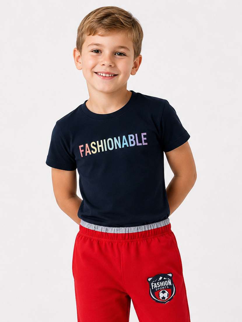 boys printed mid rise regular fit track pant - 22616741 -  Standard Image - 1