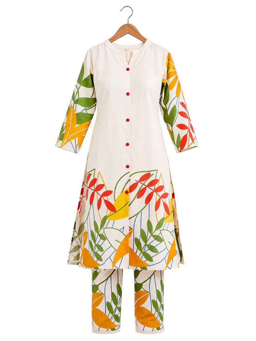 cream cotton straight kurta - 22616786 -  Standard Image - 1