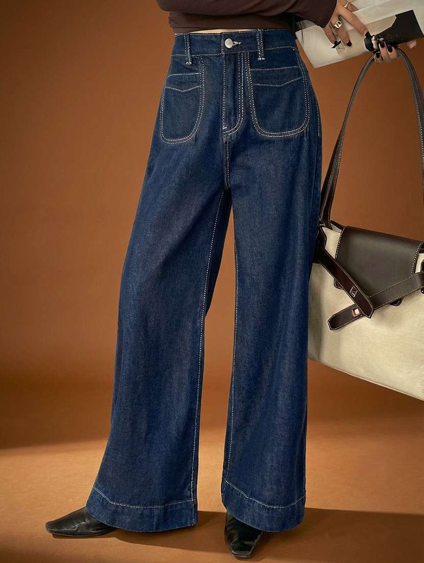 women solid mid rise straight jeans