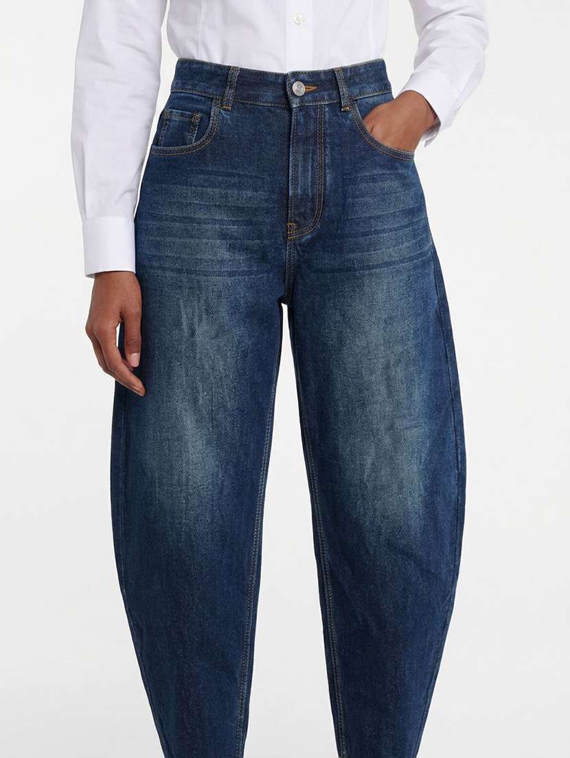 Women Washed High Rise Barrel Jeans - 22616953 -  Standard Image - 1