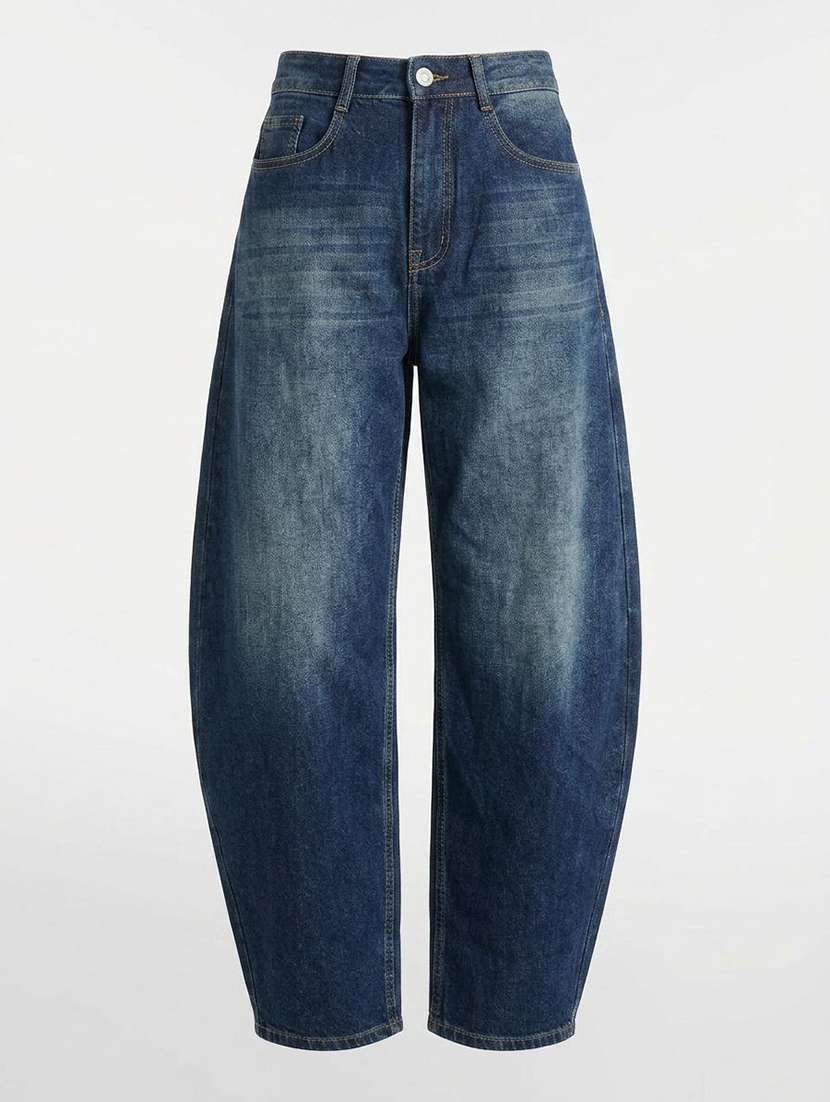Women Washed High Rise Barrel Jeans - 22616953 -  Standard Image - 4