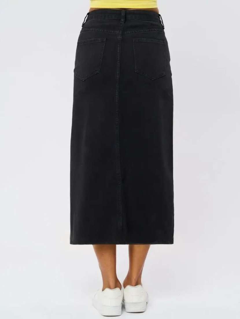 Women Solid High Rise Denim Skirt - 22617016 -  Standard Image - 1