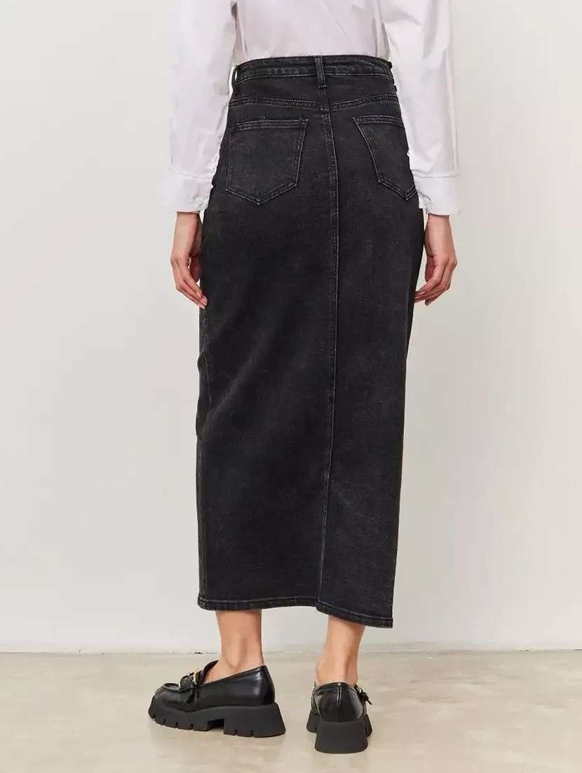 Women Solid High Rise Straight Skirt - 22617022 -  Standard Image - 1