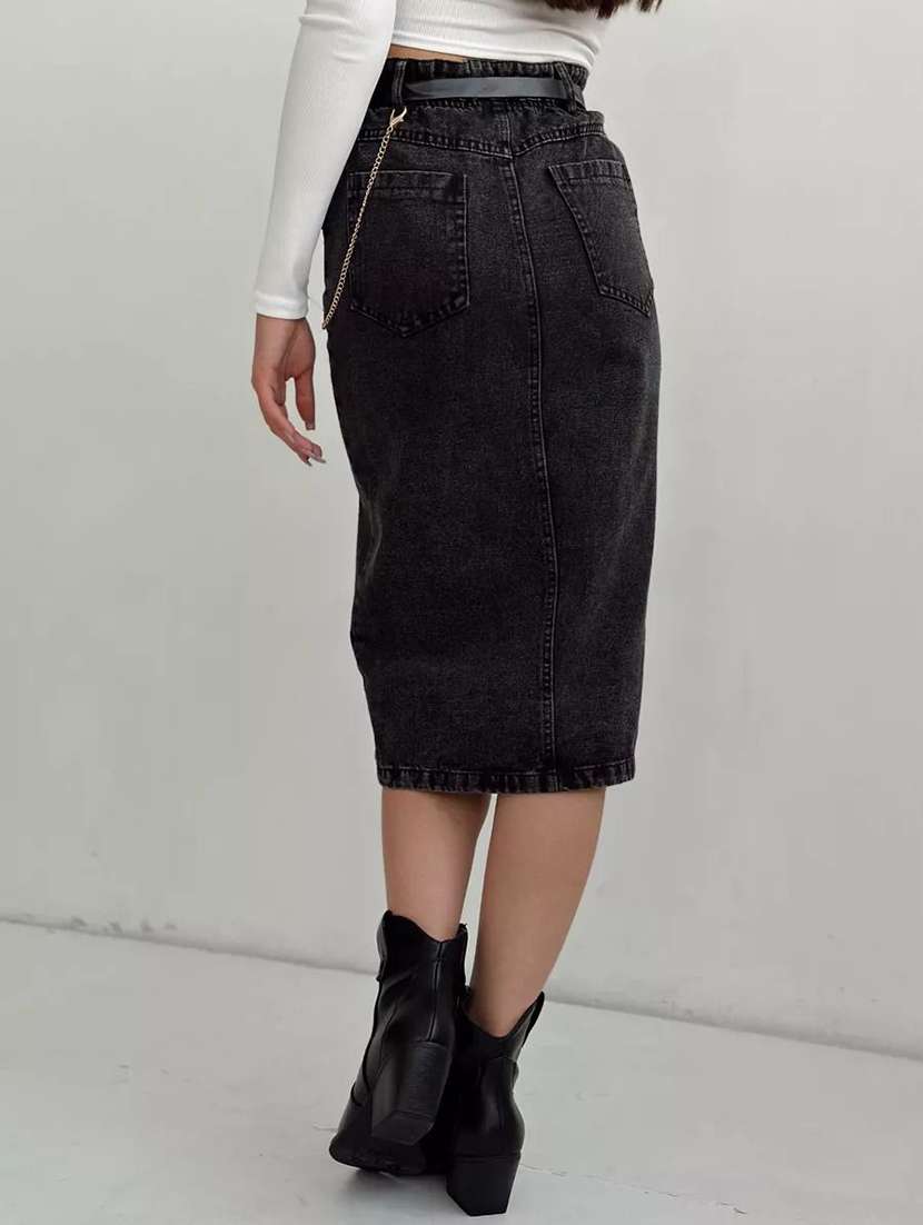 Women Solid High Rise Pencil Skirt - 22617030 -  Standard Image - 1