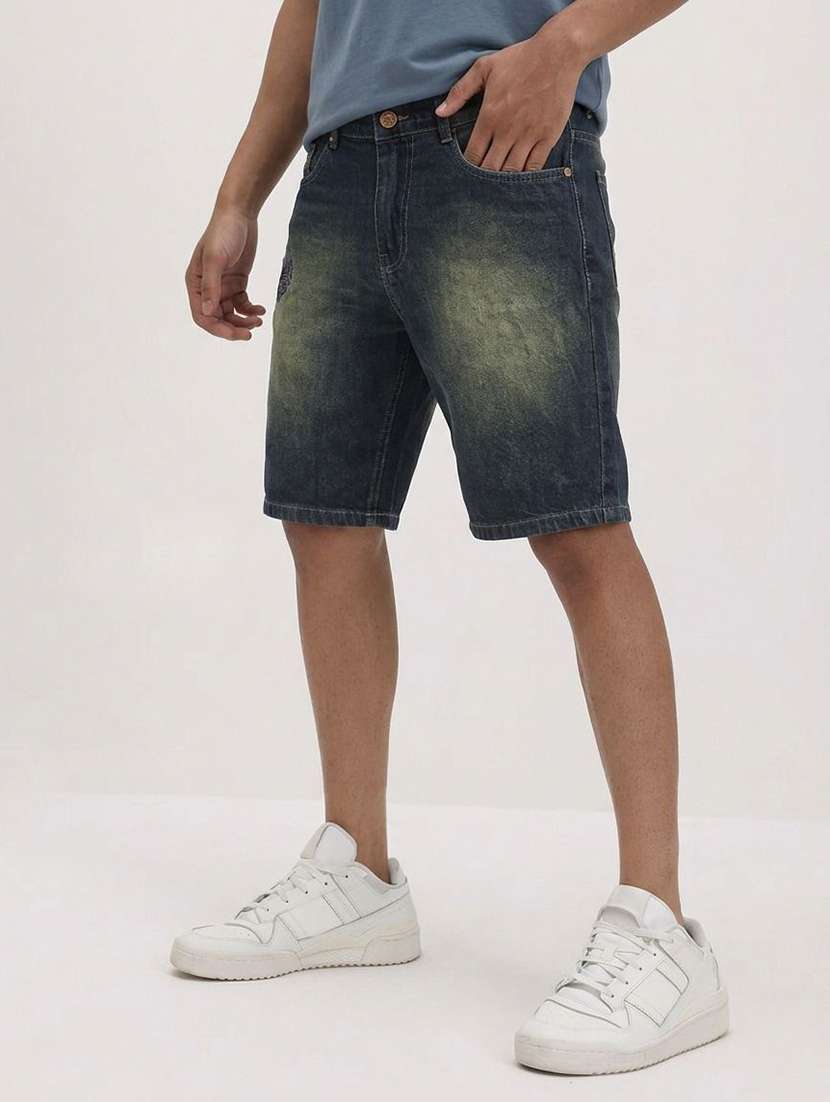 Women Washed Mid Rise Regular Fit Shorts - 22617056 -  Standard Image - 1