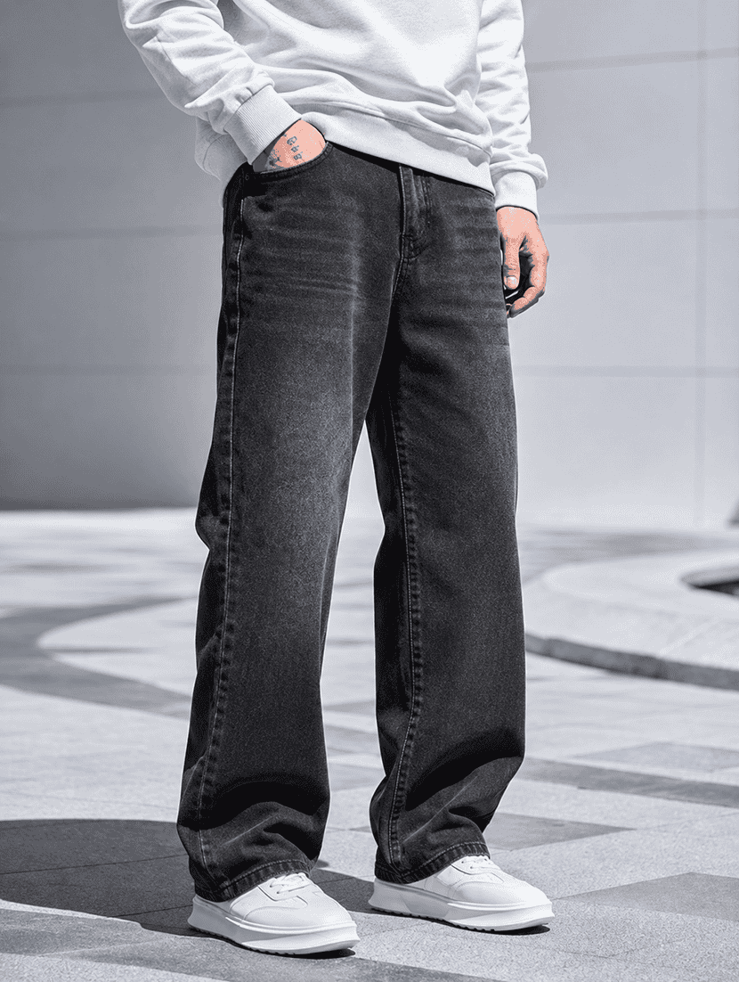 men washed mid rise relaxed fit jeans - 22617085 -  Standard Image - 1