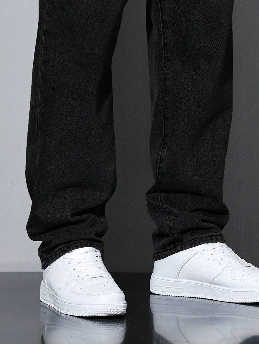 men solid mid rise straight jeans - 22617086 -  Standard Image - 4