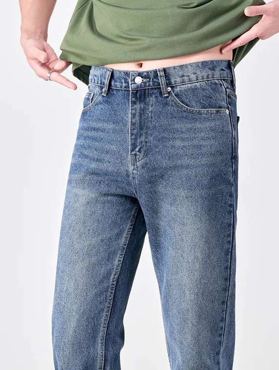 Men Washed Mid Rise Straight Jeans - 22617092 -  Standard Image - 1