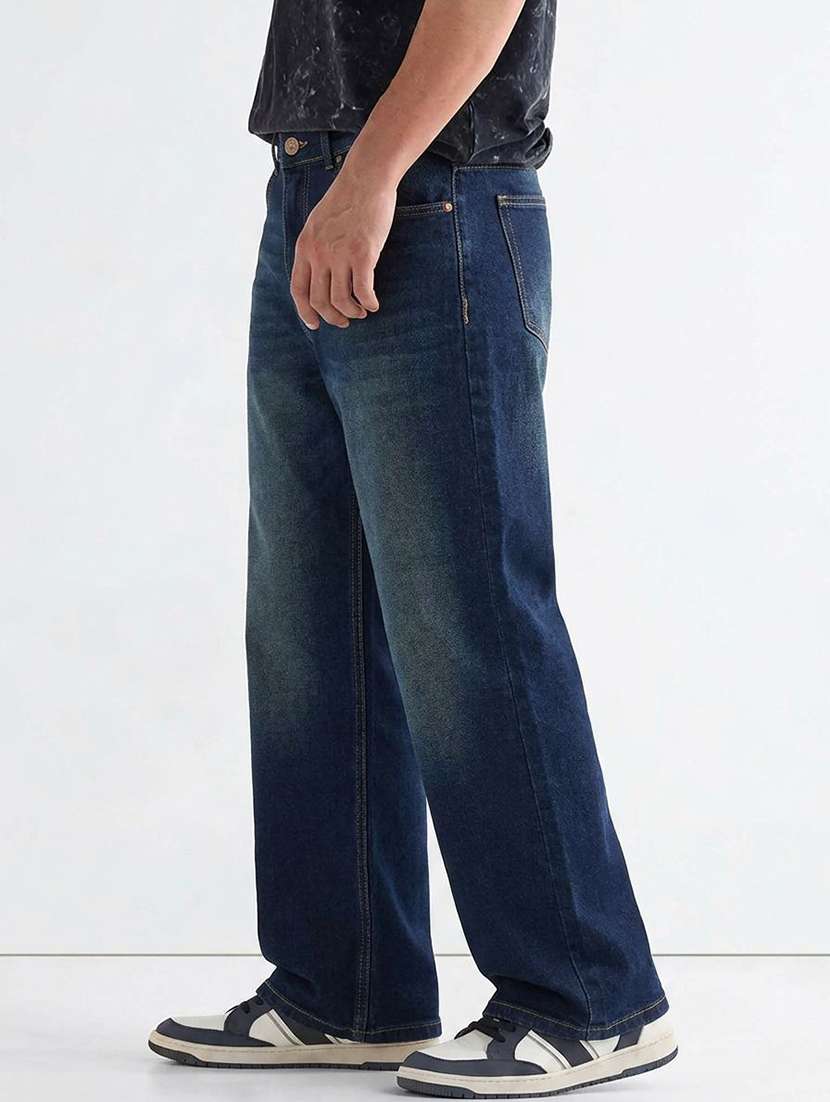 Men Washed Mid Rise Straight Jeans - 22617093 -  Standard Image - 1